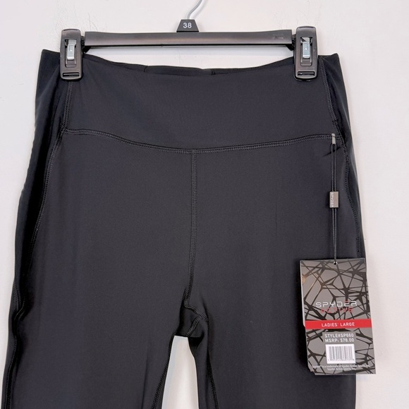 SPYDER High Waist Mesh back Support Crop Legging. Black. Size Large. NWT. - Picture 2 of 12